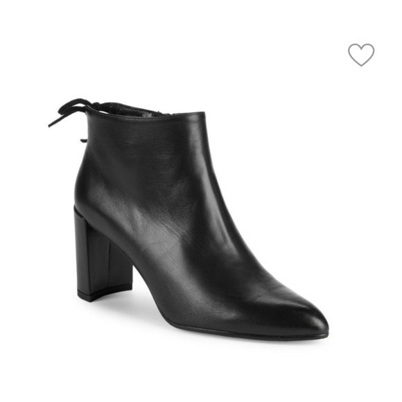 Stuart Weitzman Black Ankle Boots Pointed 5.5 - Picture 1 of 8